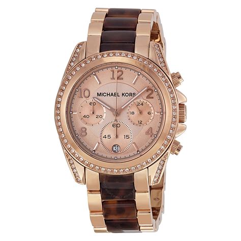 michael kors rose gold watch leather|rose gold watch with numbers.